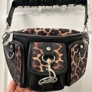 Killstar Leopard Print Crossbody Bag with Black Accents